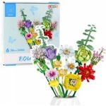 LEAN Toys Construction Blocks Decorative Bouquet of Colorful Flowers 854 pcs