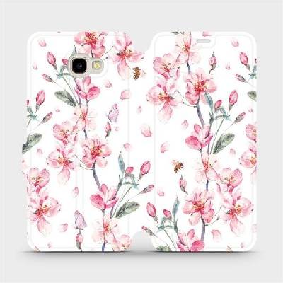 Pouzdro Mobiwear parádní flip Samsung Galaxy J4 Plus 2018 - M124S Růžové květy