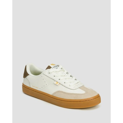 Cariuma TOCA Gum White Premium Leather Plaza Taupe Suede Dark Khaki