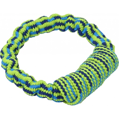 Kruuse Jorgen Hračka pes Bungee Kruh modrá/zelená 16 cm
