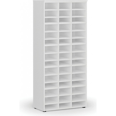 PRIMO Třídící regál WHITE, 800 x 420 x 1781 mm, 45 přihrádek, bílý