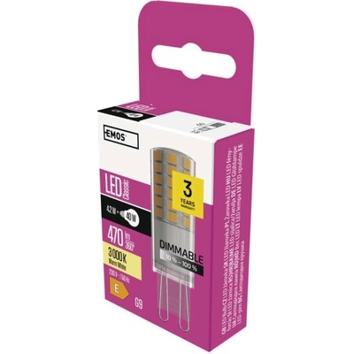 Emos LED CLS JC DIM 4,2W(40W) 470 lm G9 WW