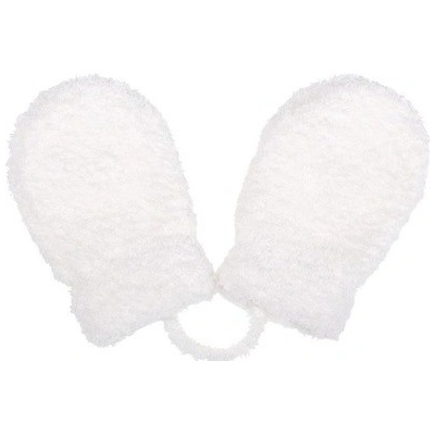 Zimné rukavičky pre novorodenca biele so šnúrkou