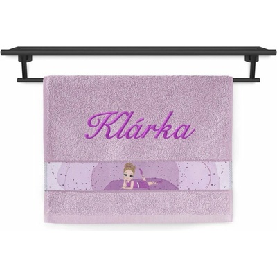 Povlečení Plus ručník se jménem na přání 30 x 50 cm baletka šeříková