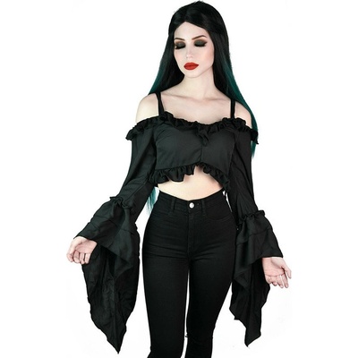 Killstar Tessa Terror Chiffon Top černá