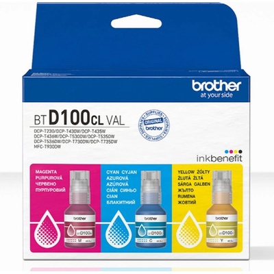 Brother Мастило за Brother MFC-T930DW, DCP-T830DW/T730DW/T530DW/T430W, DCP-T230 - CMY - BTD100CLVAL - Заб. : до 5000 копия (BTD100CLVAL)