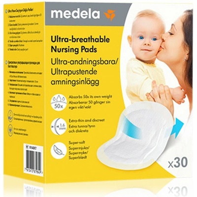 MEDELA Prsní vložky jednorázové ultra prodyšné 30 kusů