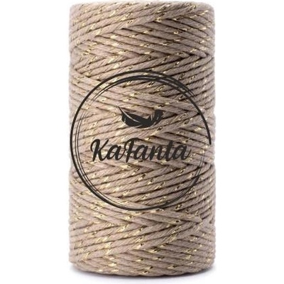 Macrame priadza KaFanta PREMIUM 2mm/50m - beige gold