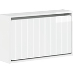 vidaXL Стенно шкафче за обувки ZWOLLE 71 x 17 x 43 см Бял гланц (896409)