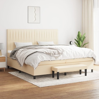 vidaXL 11461.3136786 Boxspring postel s matrací krémová textil