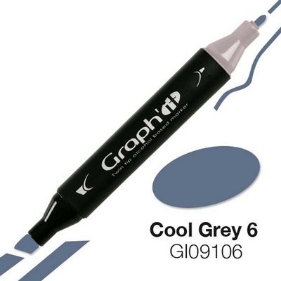 Lihová fixa GRAPH'IT oboustranná Fine & Chisel, Cool Grey 6