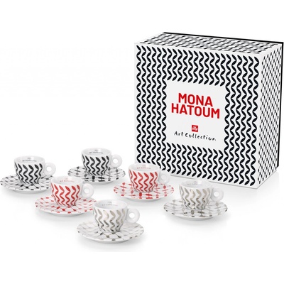 Illy Mona Hatoum porcelánové šálky s tanierikom 6 x 60 ml