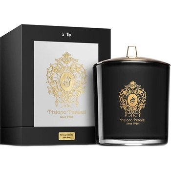 Tiziana Terenzi Almond Vanilla Black Glass Candle ароматна свещ с дървен фитил унисекс 500 гр