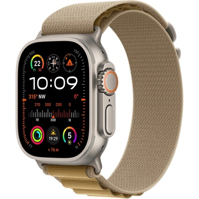 Apple Каишка Apple - Alpine Loop M Natural Titanium, Apple Watch, 49 mm, Tan (mxn23zm/a)