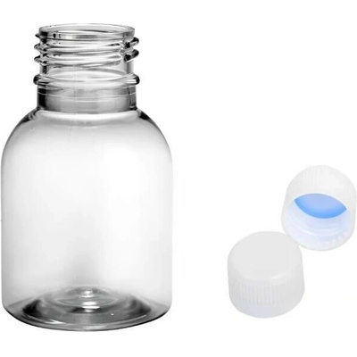 Tera Plastová lahvička čirá s bílým uzávěrem 50 ml