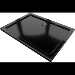 Mexen Flat правоъгълна плоска душ кабина 130 х 90 см, черна, сифон черен - 40709013B (40709013B)