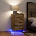 vidaXL Нощен шкаф с LED осветление Artisan Oak 38x34x65 cm (861309)