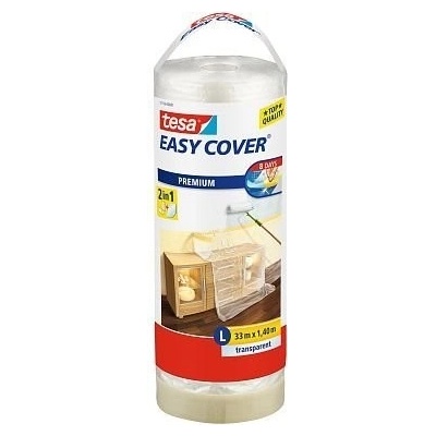 Tesa Easy Cover, kombinace zakrývací fólie a malířské pásky, odvíječ, průhledná, 33m x 1,4m (59179-00007-02)