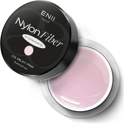 Enii Nails Nylon Fiber stavební Uv Led gel milky pink 03 15ml