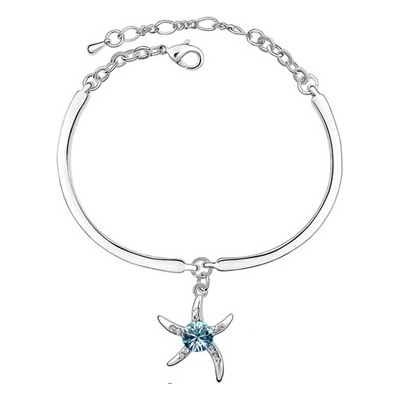 Гривна с морска звезда и син кристал