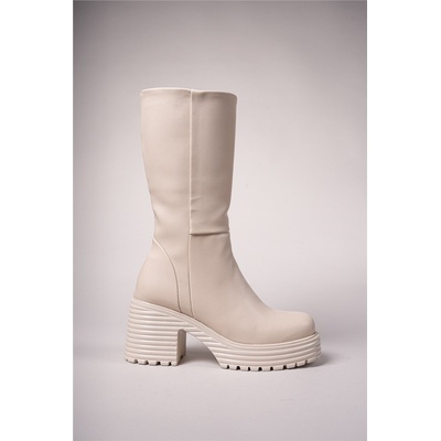 Riccon Дамски ботуши на платформа 0012270 - Бежови #404357 (404357_Бежов)