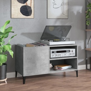 vidaXL Шкаф за грамофонни плочи сив 84, 5x38x48 см инженерно дърво (831953)