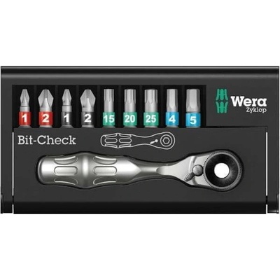 Wera 057418 Sada bitů, ráčny a držáku Bit-Check 10 Zyklop Mini BiTorsion 1 (10 ks)