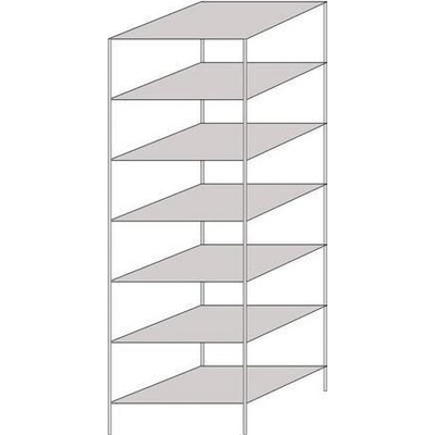 Extera.cz Hathor základní, 230 x 75 x 60 cm, 1 100 kg, 7 polic, světle šedý 11370