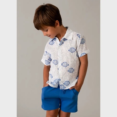 Mayoral Къси панталони мек плат basic в син цвят за мини момче Mayoral