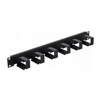 TRITON 19 clutch panel 1U, 6x tie hook 70x27 mm, black