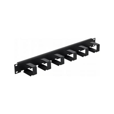 TRITON 19 clutch panel 1U, 6x tie hook 70x27 mm, black