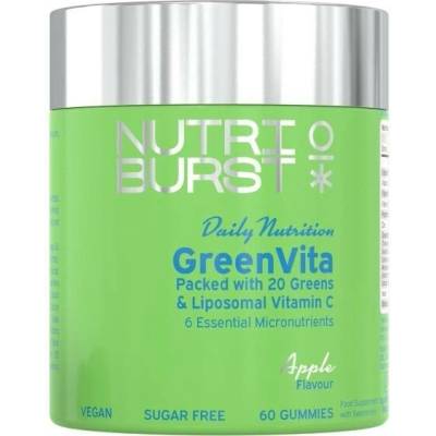 Nutriburst GreenVita gumídci s vitamíny C, D3, zinkem, superpotravinami 60 ks jablko