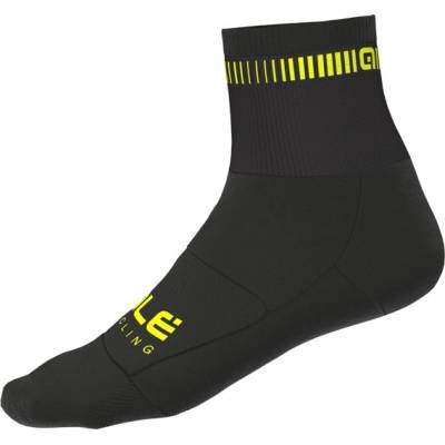 Alé cyklistické ponožky LOGO Q-SKIN SOCKS čierno-žlté