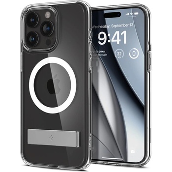 Image 1 of Spigen Ultra Hybrid S MagSafe Case - хибриден кейс с висока степен на защита с MagSafe и вградена поставка за iPhone 15 Pro Max (прозрачен)