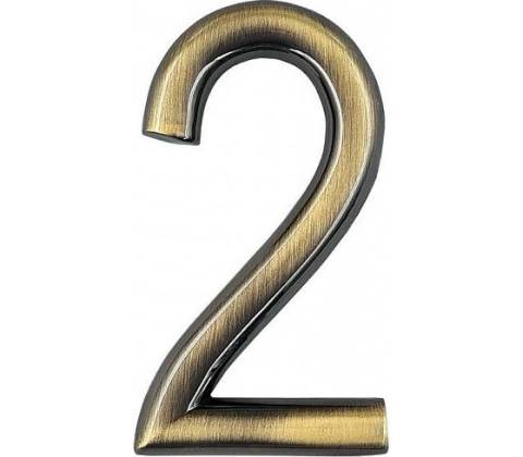 Číslica "2" 75mm bronz Bronz
