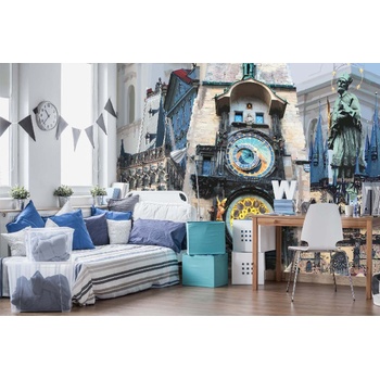 DIMEX ART s. r. o Самозалепваща се флизелинова фототапета винтидж плакат прага 375 x 250 см