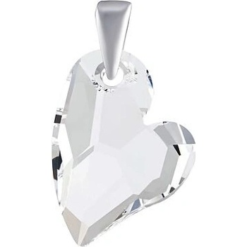SILVEGO Strieborný prívesok Srdce Devoted 2 U číre Swarovski Crystals LSW6261P17C