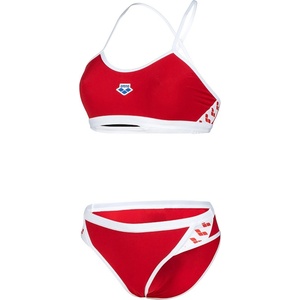 arena icons bikini cross back solid red/white s - uk32