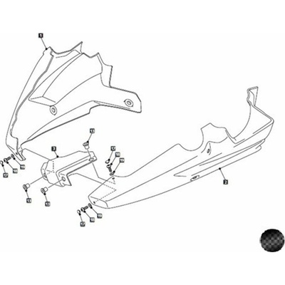 PUIG Spoiler motoru 22441C karbonový vzhled včetně samolepek