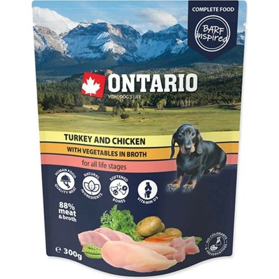 Ontario Adult krůtí a kuřecí se zeleninou ve vývaru 300 g