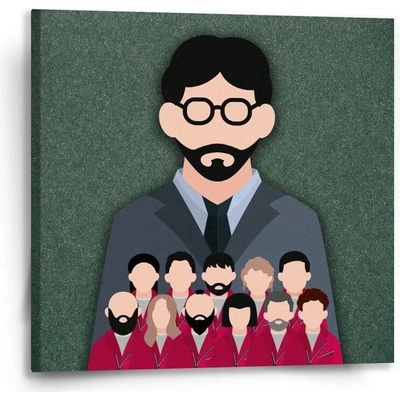 Sablio Obraz Money heist Profesor a jeho tým Zelená - 50x50 cm