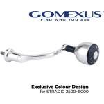 GOMEXUS Единична дръжка с ръкохватка (ноб) Gomexus Aluminum Spinning Handle with Knob Silver & Blue MJ57 57mm x 30 mm for Shimano Stradic Риболовна макара