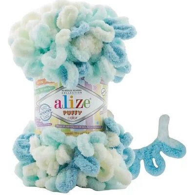 Alize Puffy Color 6461 Smetanová-mint-aqua