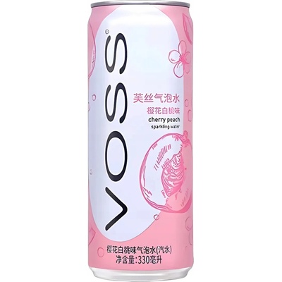 Voss Sakura Pramenitá voda perlivá čerešne a broskyňa 330 ml