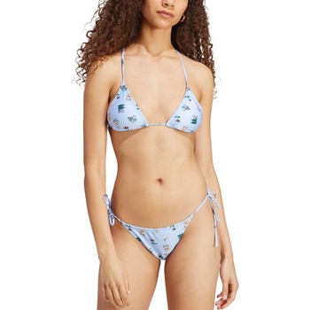 Adidas Originals Coney Island 2 Pieces Allover Print Swimsuit Blue - XS