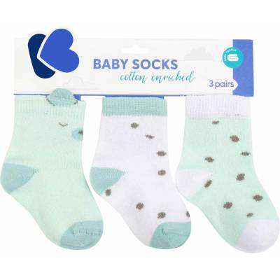 Бебешки чорапи с 3D уши KikkaBoo - Bear with me, 2-3 години, 3 чифта, Mint (31110010139)