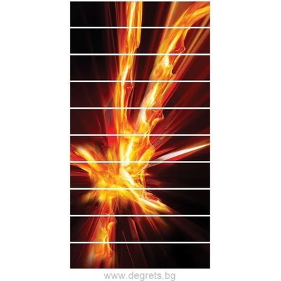 Стикер за стълби Огнен порив 3D 10x18x100см