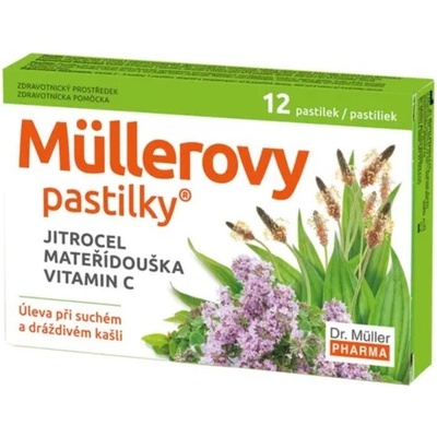 Müllerovy pastilky s jitrocelem a mateřídouškou 12 ks