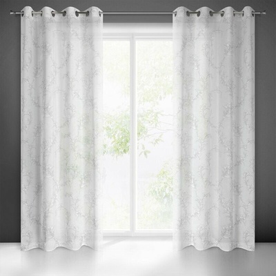 Takoy Záves FIORE z polopriesvitnej matnej tkaniny s grafickým kvetinovým motívom-HF-386999 | 140 x 250 cm