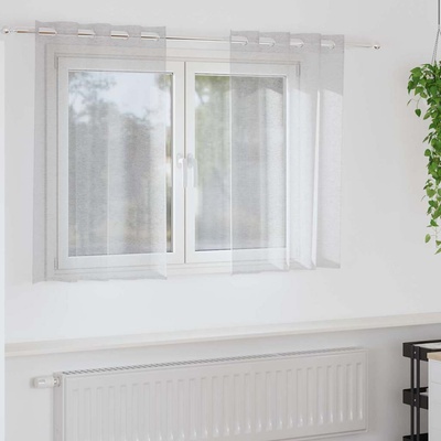 vidaXL Перде от воал С завеси 2 pcs Светлосиво 140 x 140 cm Полиестер (4107997)